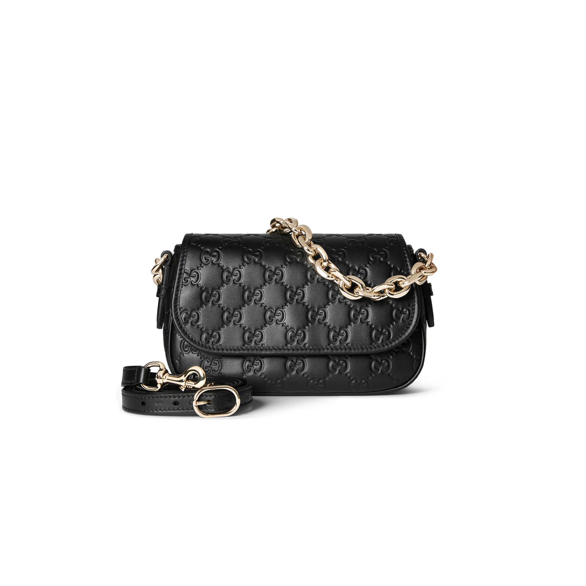GUCCI GG EMBLEM SMALL SHOULDER BAG 847448 (20.5*13*7cm)